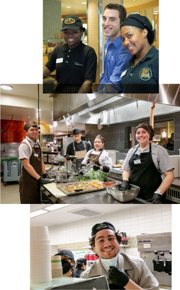Happy student dining workers!